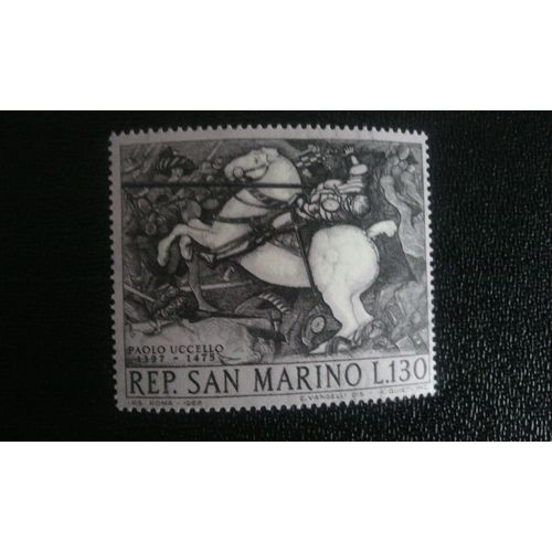 Timbre San Marino ( Yt 723 ) 1968 Détail De "La Bataille De San Romano", Par Paolo Uccello