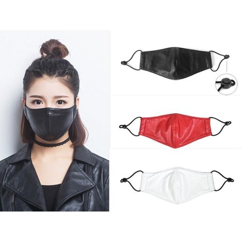 Masque Bouche Nez Visage Anti Poussière Protection Style Asiatique Japonais Coréen Harajuku Rock Punk Grunge - Haute Qualité Cuir
