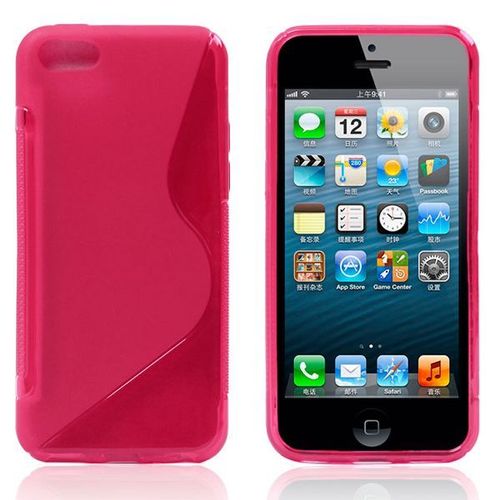 Coque Case Iphone 5c Le S Rose Silicone Semi-Rigide (Tpu)