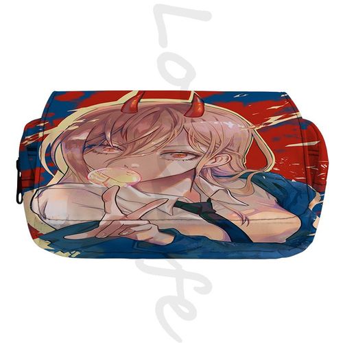 Trousse À Crayons Anime Chainsaw Mantrousse De Maquillageboîte À Crayons Cosplay Power Evaludenjirangement À Fermeture Éclair Pour Enfantspoudresfournitures Scolaires