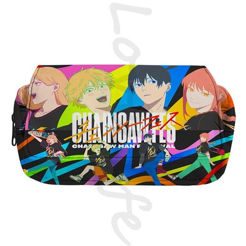 Trousse À Crayons Anime Chainsaw Mantrousse De Maquillageboîte À Crayons Cosplay Power Evaludenjirangement À Fermeture Éclair Pour Enfantspoudresfournitures Scolaires