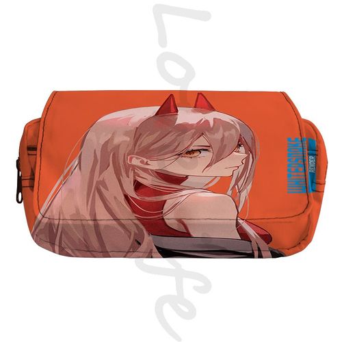 Trousse À Crayons Anime Chainsaw Mantrousse De Maquillageboîte À Crayons Cosplay Power Evaludenjirangement À Fermeture Éclair Pour Enfantspoudresfournitures Scolaires