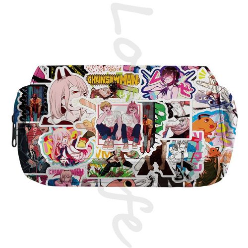 Trousse À Crayons Anime Chainsaw Mantrousse De Maquillageboîte À Crayons Cosplay Power Evaludenjirangement À Fermeture Éclair Pour Enfantspoudresfournitures Scolaires