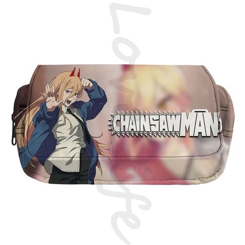 Trousse À Crayons Anime Chainsaw Mantrousse De Maquillageboîte À Crayons Cosplay Power Evaludenjirangement À Fermeture Éclair Pour Enfantspoudresfournitures Scolaires