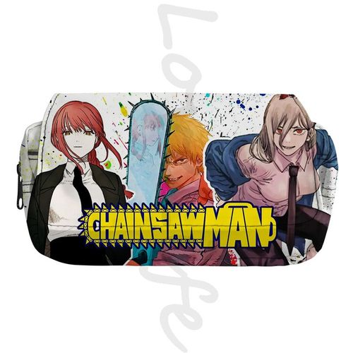 Trousse À Crayons Anime Chainsaw Mantrousse De Maquillageboîte À Crayons Cosplay Power Evaludenjirangement À Fermeture Éclair Pour Enfantspoudresfournitures Scolaires