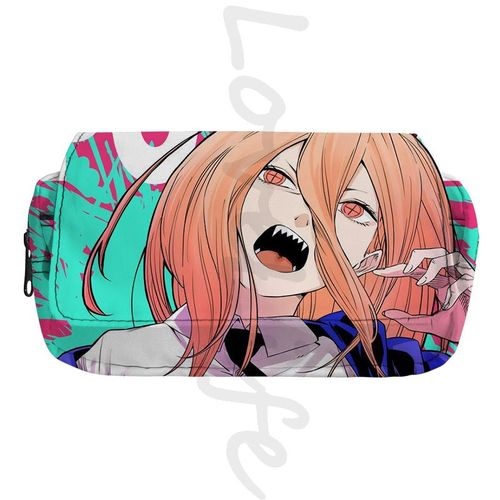 Trousse À Crayons Anime Chainsaw Mantrousse De Maquillageboîte À Crayons Cosplay Power Evaludenjirangement À Fermeture Éclair Pour Enfantspoudresfournitures Scolaires