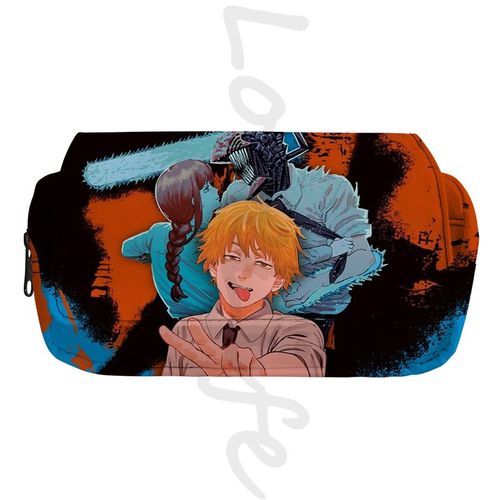 Trousse À Crayons Anime Chainsaw Mantrousse De Maquillageboîte À Crayons Cosplay Power Evaludenjirangement À Fermeture Éclair Pour Enfantspoudresfournitures Scolaires