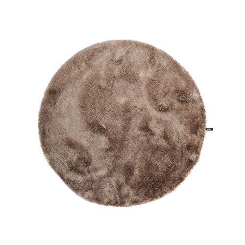Benuta Essentials Tapis À Poils Longs Whisper Marron Clair Diamètre 80 Cm Rond