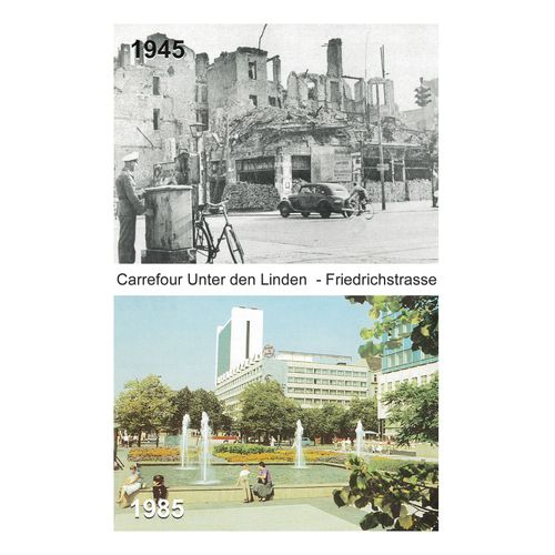 Ww2 - Photo - Berlin-Est 1945/1985 -Carrefour Unter Den Linden/Friedrichstrasse