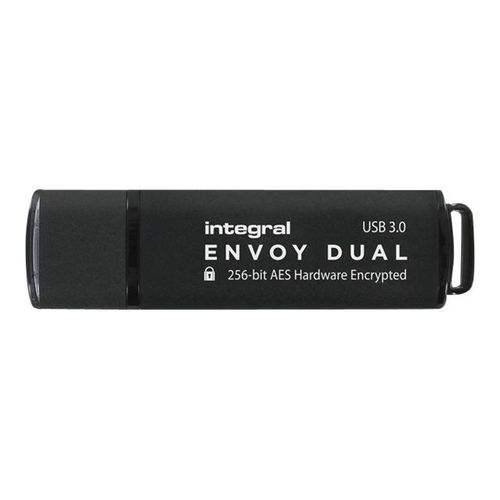 Integral Envoy Dual - Clé USB - chiffré - 128 Go - USB 3.0