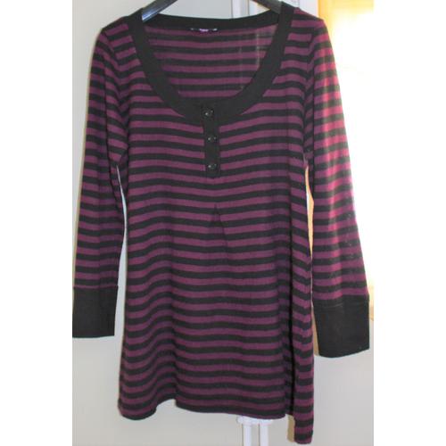 Pull Patrice Bréal Tunique Taille 5 Noir Et Violet