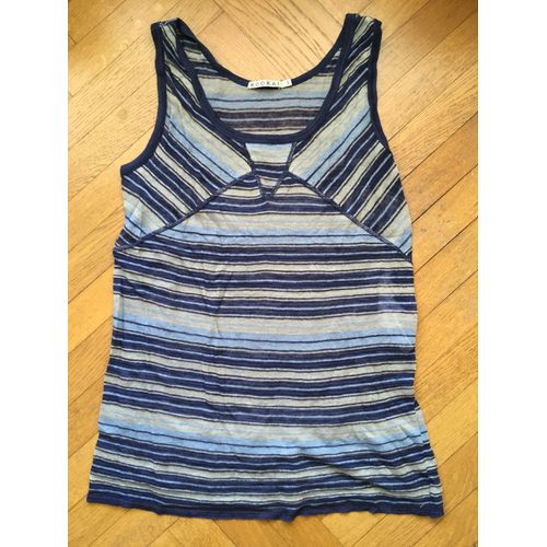 Débardeur-Tunique Kookaï Lin Taille 3 Bleu Et Beige