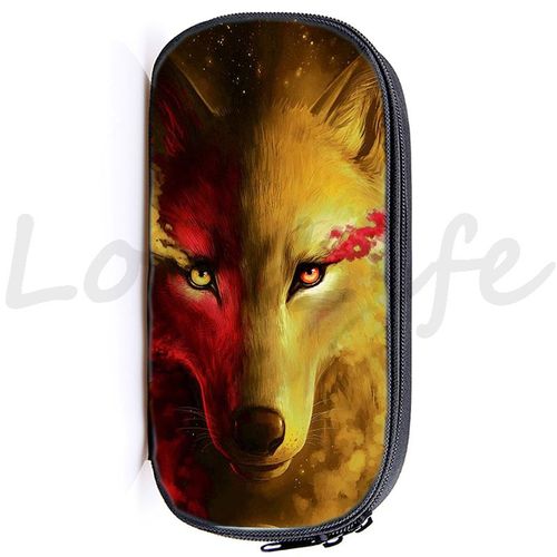 Trousse À Crayons Imprimée Loup 3d Pour Enfantssac À Stylos Pour Étudiantssacs De Papeterie Animaux Pour Garçonsboîte À Crayons De Dessin Animé Pour Enfantshaute Qualité