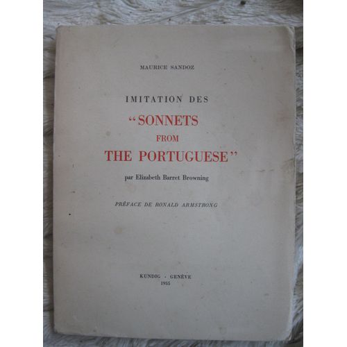 Imitation Des "Sonnets From The Portuguese" Par Elisabeth Barreth Browning