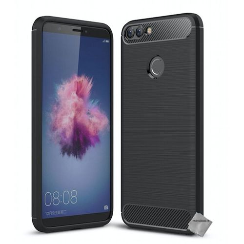 Housse Etui Coque Silicone Gel Carbone Pour Huawei P Smart + Film Ecran - Noir