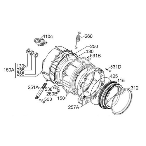 CUVE KIT SERVICE SOUDE COMPLETE POUR LAVE LINGE ARTHUR MARTIN - 405519065