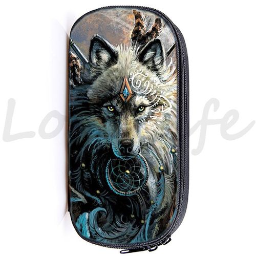 Trousse À Crayons Imprimée Loup 3d Pour Enfantssac À Stylos Pour Étudiantssacs De Papeterie Animaux Pour Garçonsboîte À Crayons De Dessin Animé Pour Enfantshaute Qualité