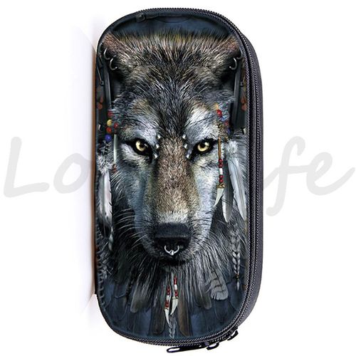 Trousse À Crayons Imprimée Loup 3d Pour Enfantssac À Stylos Pour Étudiantssacs De Papeterie Animaux Pour Garçonsboîte À Crayons De Dessin Animé Pour Enfantshaute Qualité