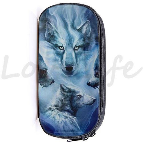 Trousse À Crayons Imprimée Loup 3d Pour Enfantssac À Stylos Pour Étudiantssacs De Papeterie Animaux Pour Garçonsboîte À Crayons De Dessin Animé Pour Enfantshaute Qualité