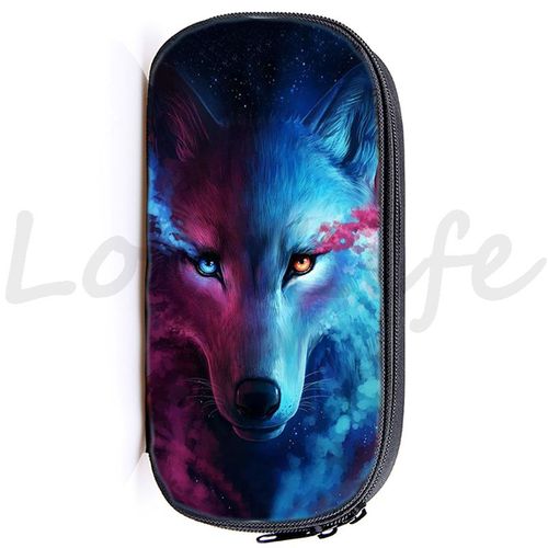 Trousse À Crayons Imprimée Loup 3d Pour Enfantssac À Stylos Pour Étudiantssacs De Papeterie Animaux Pour Garçonsboîte À Crayons De Dessin Animé Pour Enfantshaute Qualité