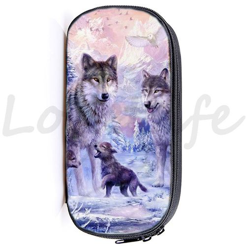 Trousse À Crayons Imprimée Loup 3d Pour Enfantssac À Stylos Pour Étudiantssacs De Papeterie Animaux Pour Garçonsboîte À Crayons De Dessin Animé Pour Enfantshaute Qualité