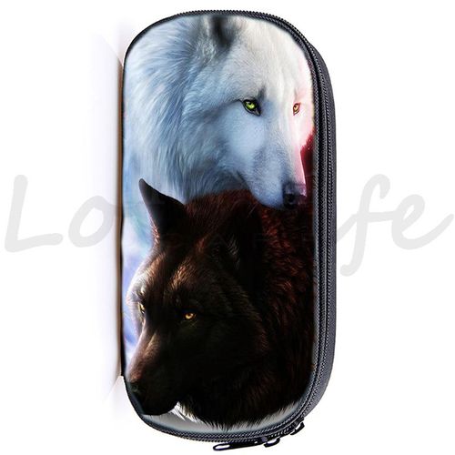 Trousse À Crayons Imprimée Loup 3d Pour Enfantssac À Stylos Pour Étudiantssacs De Papeterie Animaux Pour Garçonsboîte À Crayons De Dessin Animé Pour Enfantshaute Qualité