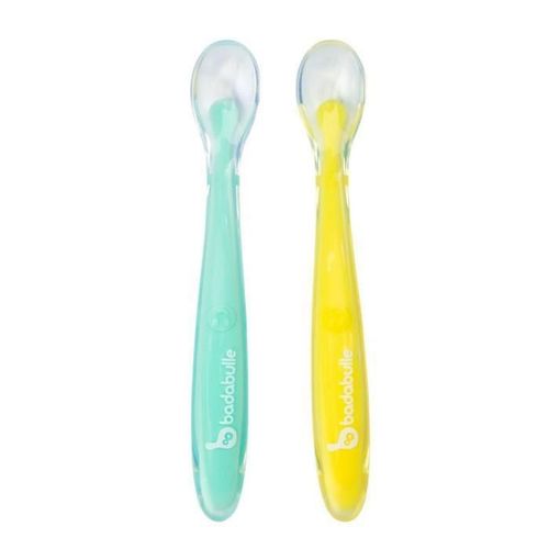 Badabulle Lot De 2 Cuilleres En Silicone