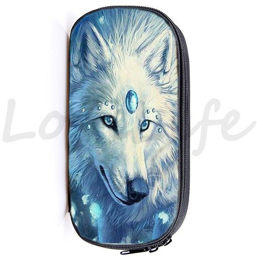 Trousse À Crayons Imprimée Loup 3d Pour Enfantssac À Stylos Pour Étudiantssacs De Papeterie Animaux Pour Garçonsboîte À Crayons De Dessin Animé Pour Enfantshaute Qualité