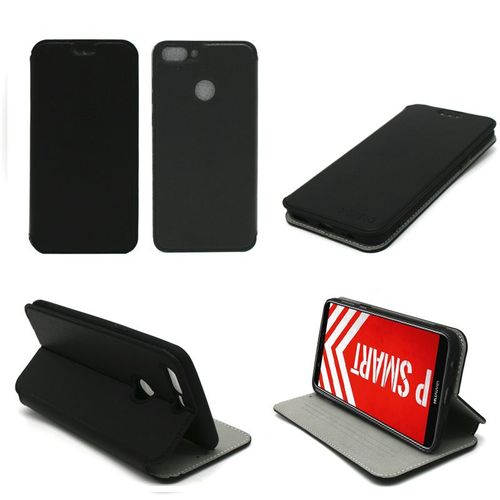 Huawei P Smart : Etui Luxe Noir Ultra Slim Cuir Style Avec Stand - Housse Coque De Protection Smartphone 2018 Huawei Psmart Noire - Accessoires Pochette Xeptio© Case !