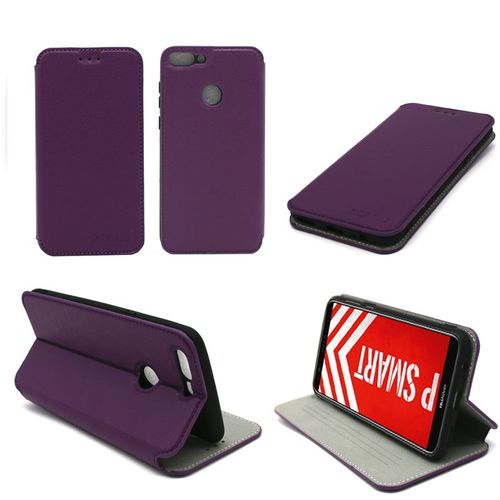 Huawei P Smart : Etui Luxe Violet Ultra Slim Cuir Style Avec Stand - Housse Coque De Protection Smartphone 2018 Huawei Psmart Violette - Accessoires Pochette Xeptio© Case !