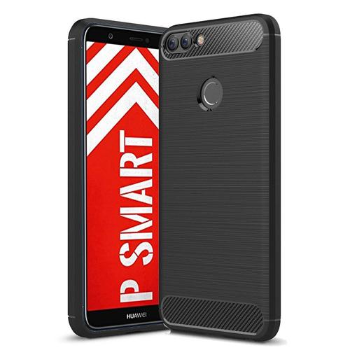 Coque De Protection Brossée Haut De Gamme Carbon Fiber Huawei P Smart Noire Smartphone 2018 - Accessoires Pochette Xeptio : Exceptional Case For Psmart
