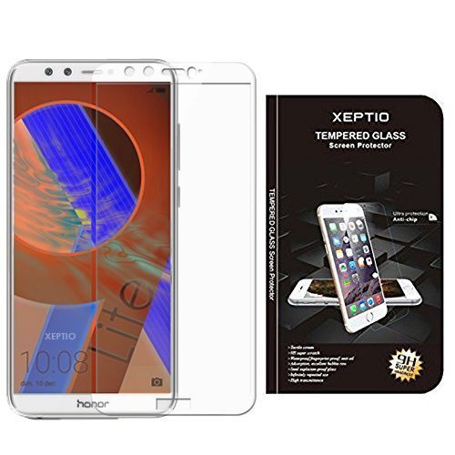 Huawei Honor 9 Lite : Protection D'écran En Verre Trempé Full Cover Blanc - Tempered Glass Screen Protector/ Films Vitre Protecteur D'écran Honor 9 Light Smartphone 2018 - Accessoires Xeptio©
