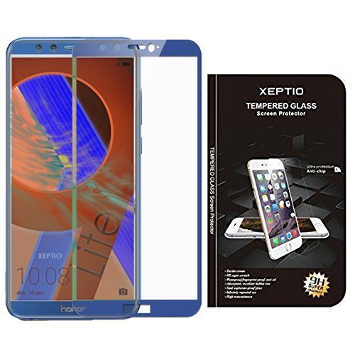 Huawei Honor 9 Lite : Protection D'écran En Verre Trempé Full Cover Bleu - Tempered Glass Screen Protector/ Films Vitre Protecteur D'écran Honor 9 Light Smartphone 2018 - Accessoires Xeptio©