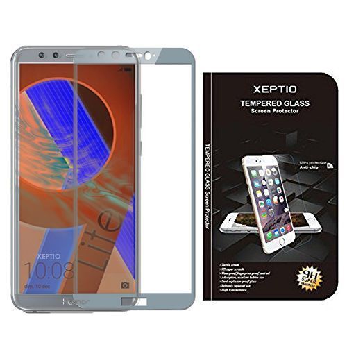 Huawei Honor 9 Lite : Protection D'écran En Verre Trempé Full Cover Gris / Argent - Tempered Glass Screen Protector/ Films Vitre Protecteur Honor 9 Light Smartphone 2018 - Accessoires Xeptio©