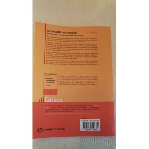La Linguistique Textuelle - Introduction À L'analyse Textuelle Des Discours