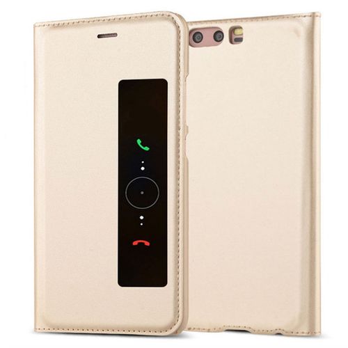 Etui A Rabat Huawei P10 Folio Or Gold Wallet Cuir Simili (Pu)