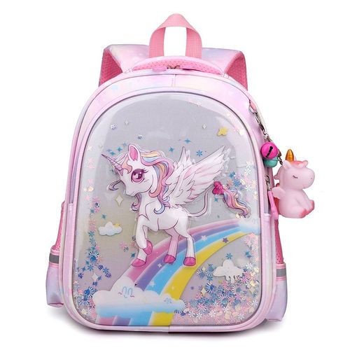 Sac à Dos Animal De Dessin Animé Arc-en-ciel Pour Fille Cartable Mignon Fournitures De Rangement Scolaire Nairobi Orn