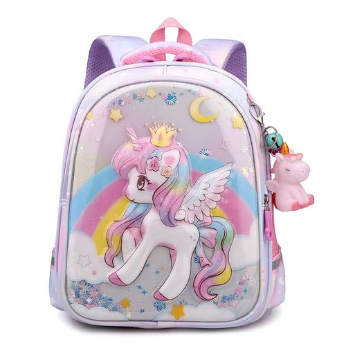 Sac à Dos Animal De Dessin Animé Arc-en-ciel Pour Fille Cartable Mignon Fournitures De Rangement Scolaire Nairobi Orn