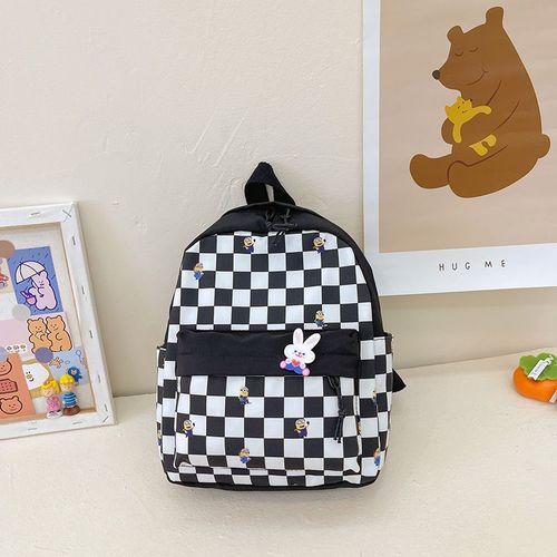 Sac à Dos En Nylon Imperméable Pour Hommes Et Femmes Sac D'école Maternelle Petit Sac à Dos Léger Plaid De Loisirs