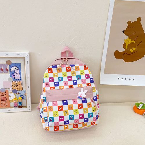 Sac à Dos En Nylon Imperméable Pour Hommes Et Femmes Sac D'école Maternelle Petit Sac à Dos Léger Plaid De Loisirs