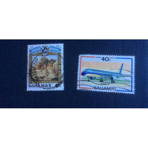2 Timbres Oblitérés Des Bahamas