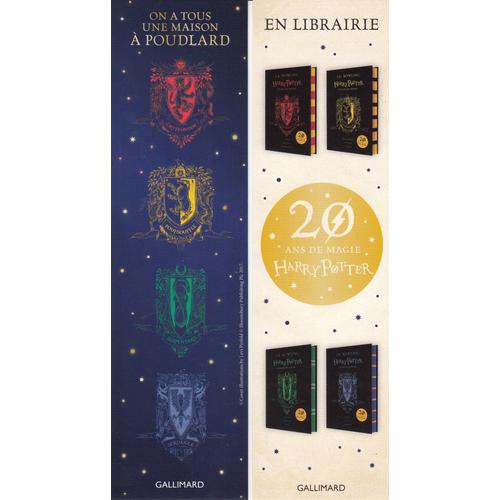 Marque Page " 20 Ans De Magie Harry Potter, On A Tous Une Maison À Poudlard ", Gallimard.