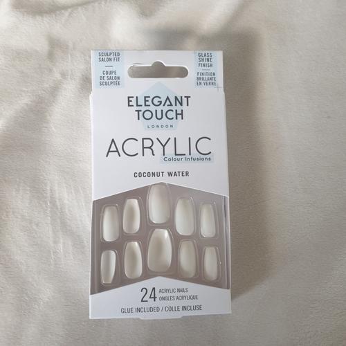 Elegant Touch - Ongles Artificiels Acrylique 24 Pièces, Couleur Coconut Water 