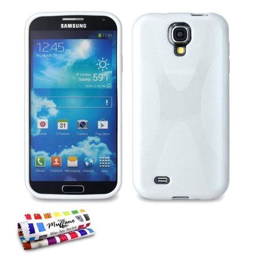 Coque Case Samsung Galaxy S4 Le X Blanc Silicone Souple (Tpu)