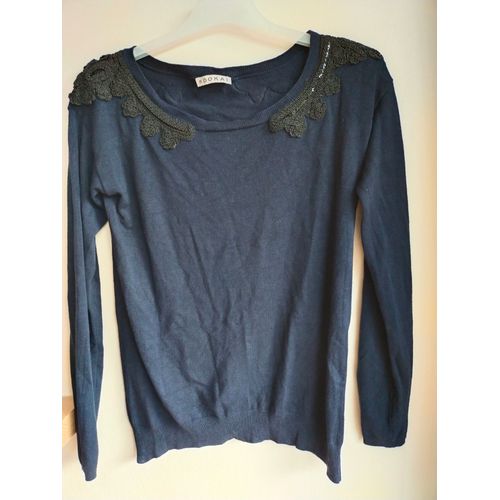 Pull Kookaï Marine Avec Dentelle Kaki T0