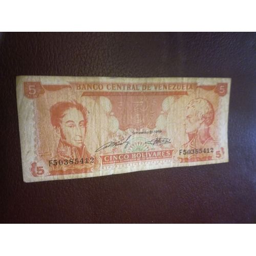 Billet Du Vénézuéla 5 Bolivares