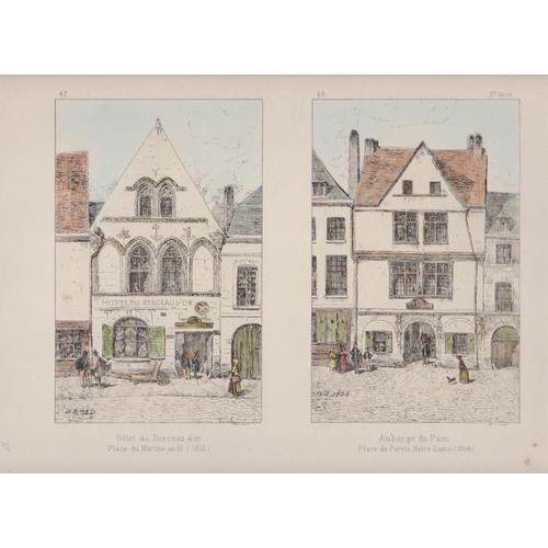 13 Planches De Gravures "Le Vieil Amiens" : Les Tours , Puits , Rues, Couvents , Chapelles, Jardin...