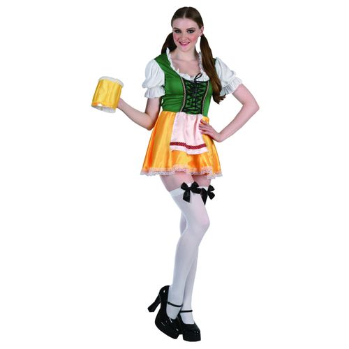 Déguisement Bavaroise Jaune Et Verte Femme - Taille: M / L