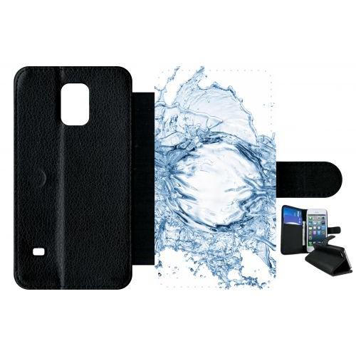 Etui A Rabat - Splash - Compatible Avec Samsung Galaxy S5 - Plastique - Bord Noir