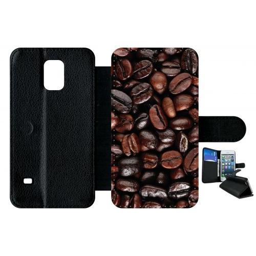 Etui A Rabat - Café - Compatible Avec Samsung Galaxy S5 - Plastique - Bord Noir